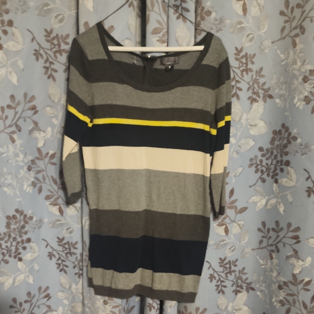 Oh Baby by Motherhood Striped Sweater - Gray, Yellow, Navy